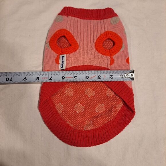 Blueberry Pet small dog sweater sleeveless red pink polka dot - Picture 4 of 4